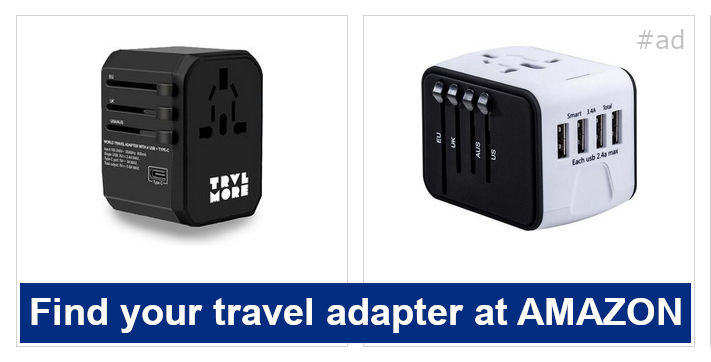 Find your travel adapter at AMAZON